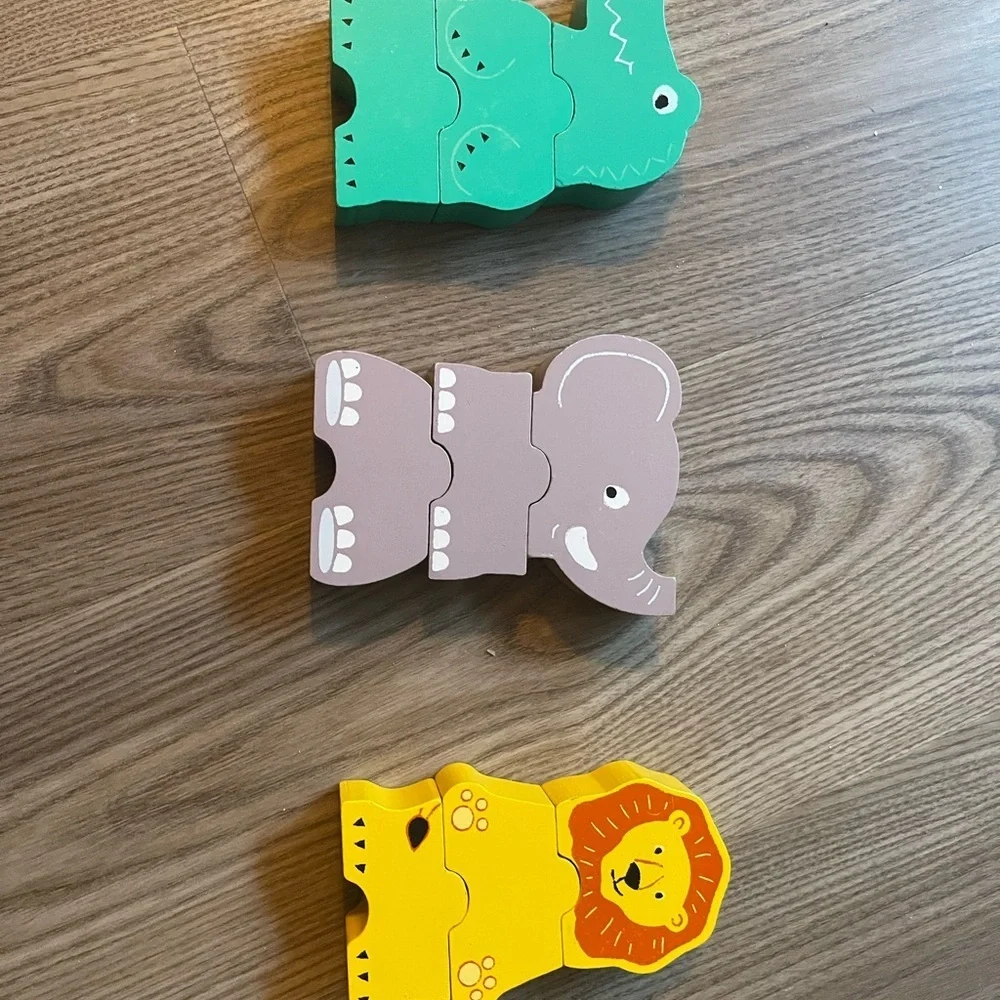 Tchibo German Wooden Animal Stacking Puzzle Montessori Natural Wood Toddler Toy